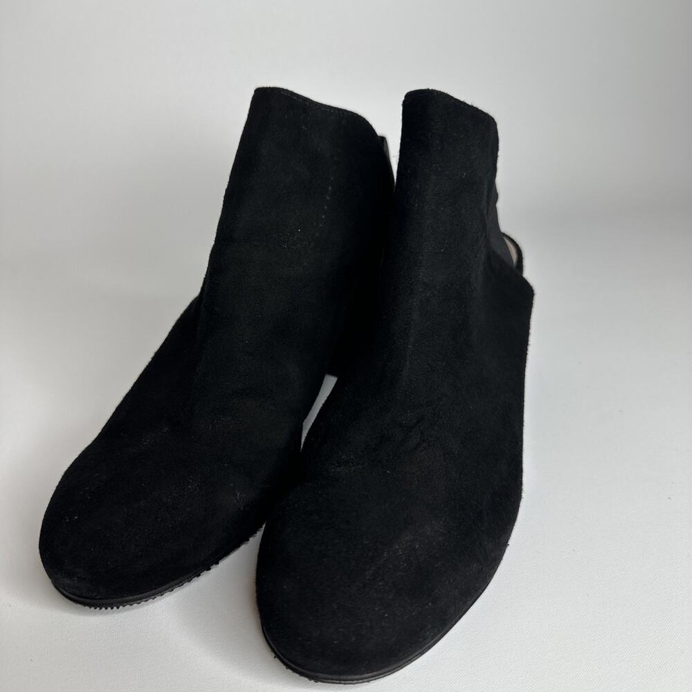 Boucherel Womens Size 6.5 EU 37 Black Suede Slingback Kitten Heels Pumps Shoe